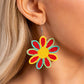 Decorated Daisies - Red - Paparazzi Earring Image