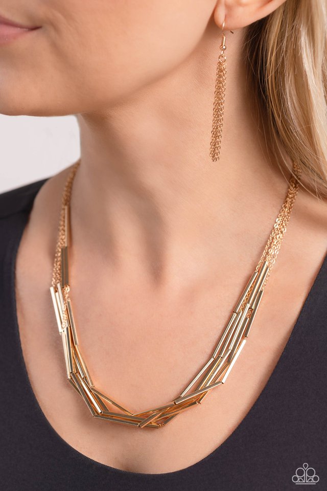 Dynamic Default - Gold - Paparazzi Necklace Image