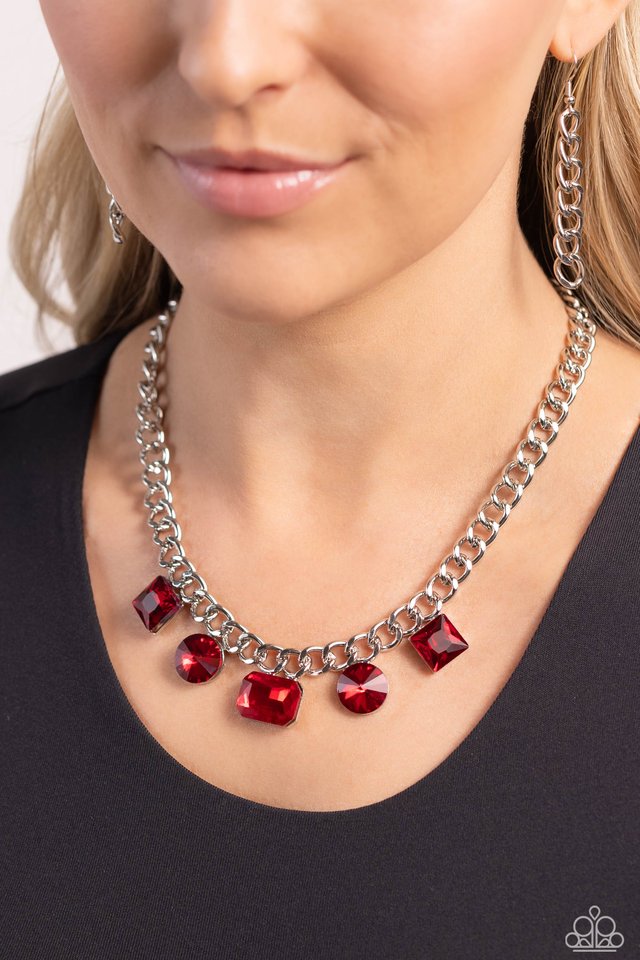 Alternating Audacity - Red - Paparazzi Necklace Image