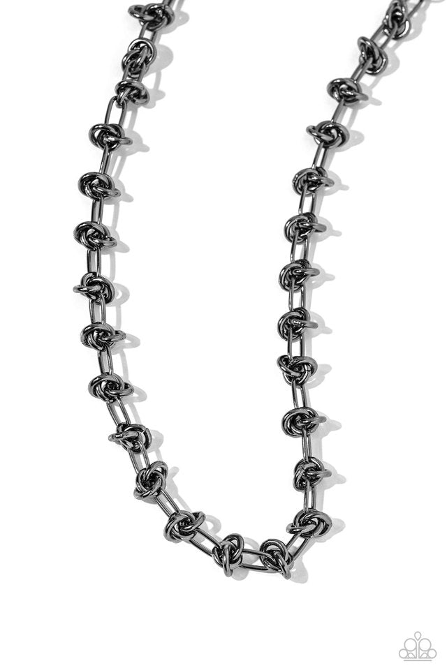 Knotted Kickoff - Black - Paparazzi Necklace Image