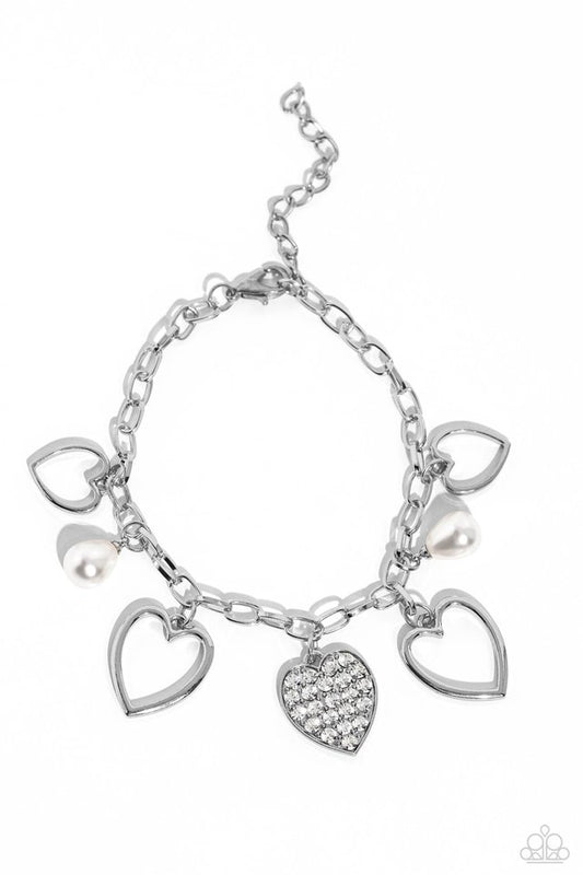 GLOW Your Heart - White - Paparazzi Bracelet Image