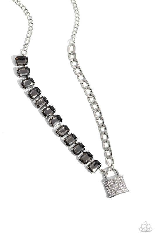 Paparazzi Necklace ~ LOCK and Roll - Silver