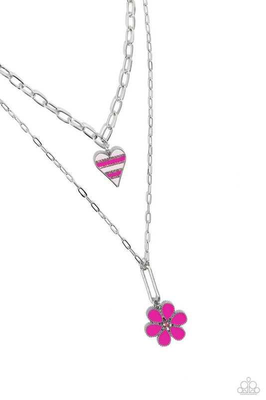 Childhood Charms - Pink - Paparazzi Necklace Image