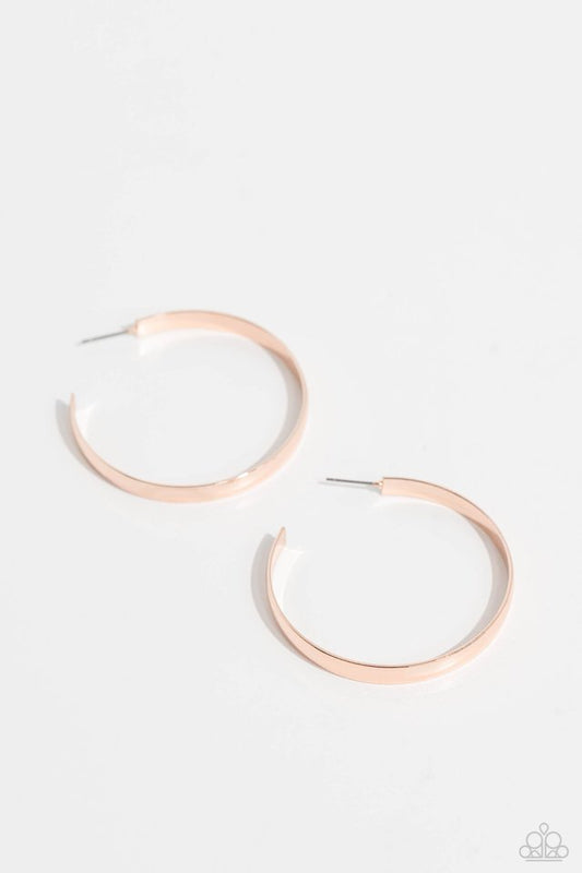 Sleek Symmetry - Rose Gold - Paparazzi Earring Image