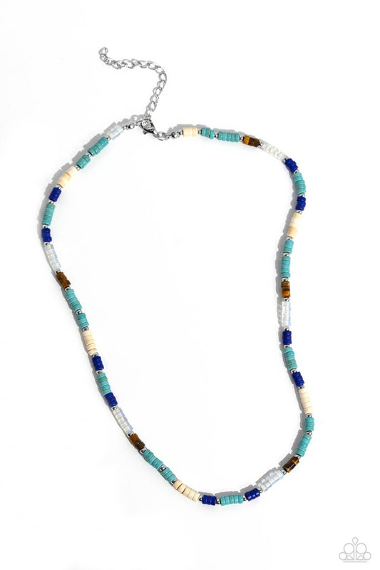 Oasis Outline - Blue - Paparazzi Necklace Image
