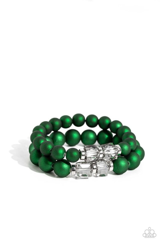 Shopaholic Showdown - Green - Paparazzi Bracelet Image