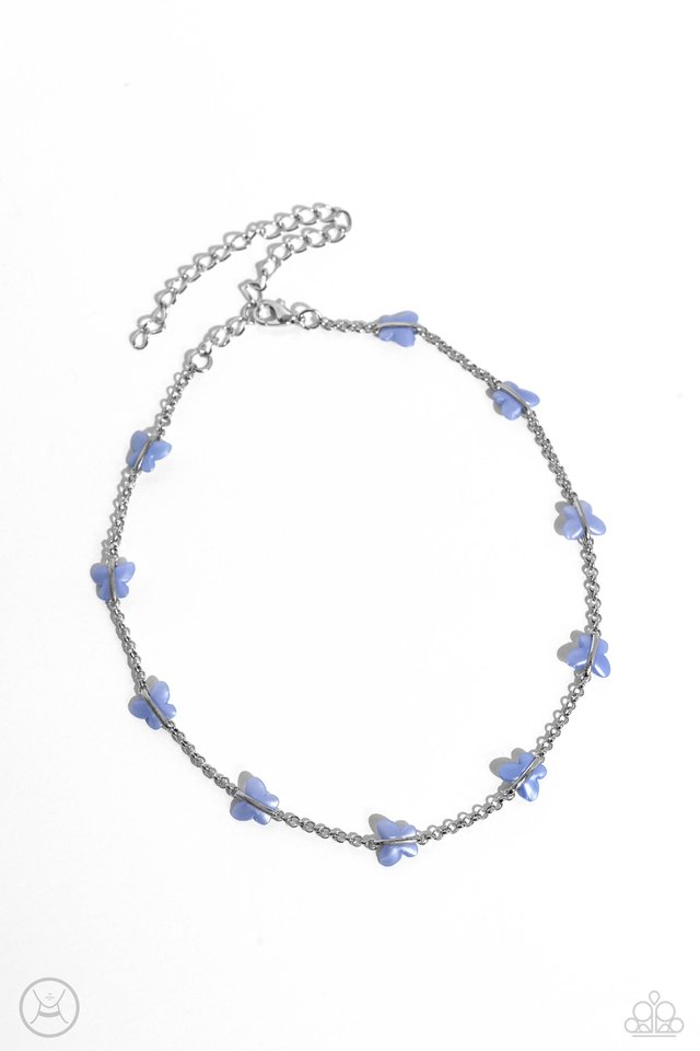 FLYING in Wait - Blue - Paparazzi Necklace Image