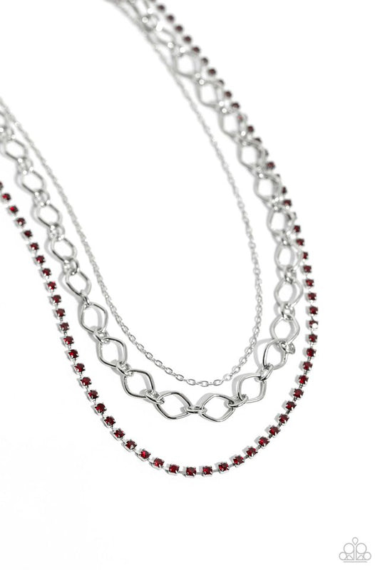 Tasteful Tiers - Red - Paparazzi Necklace Image