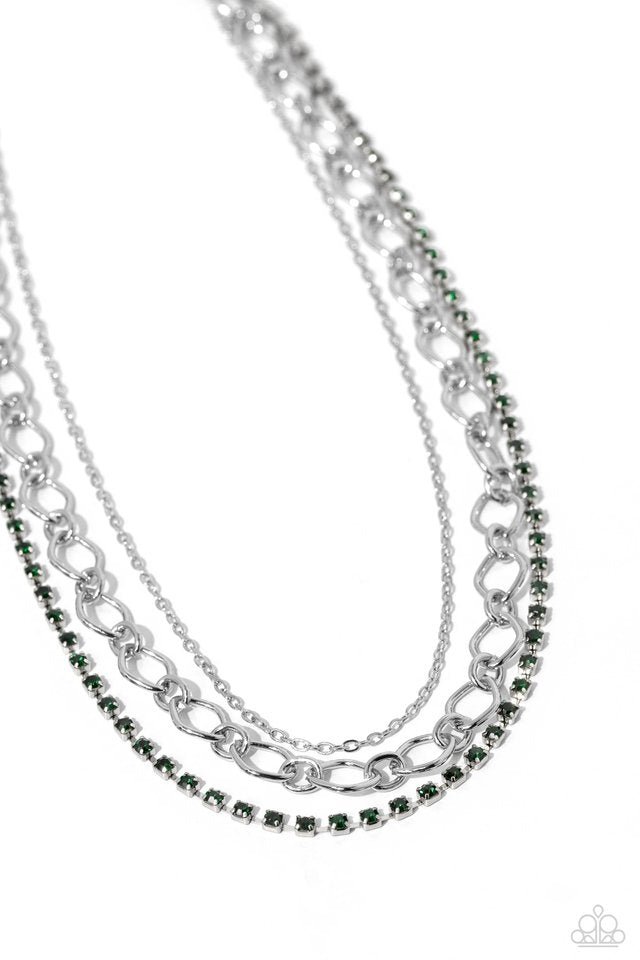 Tasteful Tiers - Green - Paparazzi Necklace Image