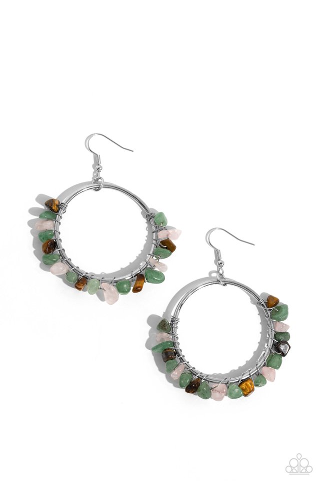 Handcrafted Habitat - Green - Paparazzi Earring Image