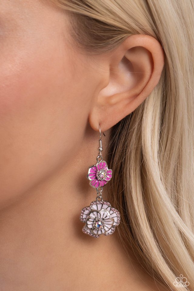 Intricate Impression - Pink - Paparazzi Earring Image