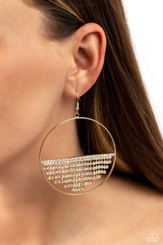 Fierce Fringe - Gold - Paparazzi Earring Image