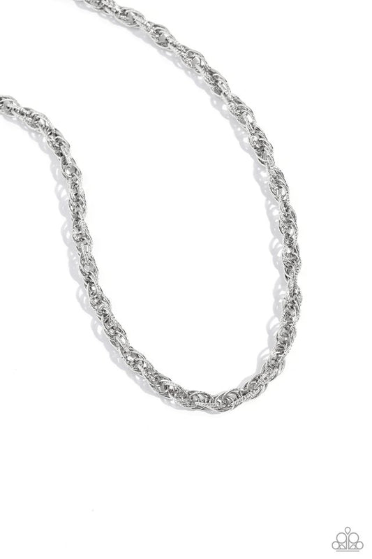 Braided Ballad - Silver - Paparazzi Necklace Image