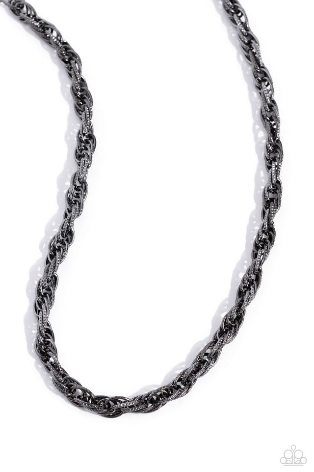 Braided Ballad - Black - Paparazzi Necklace Image