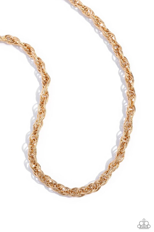 Braided Ballad - Gold - Paparazzi Necklace Image