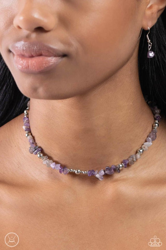 Carved Confidence - Purple - Paparazzi Necklace Image