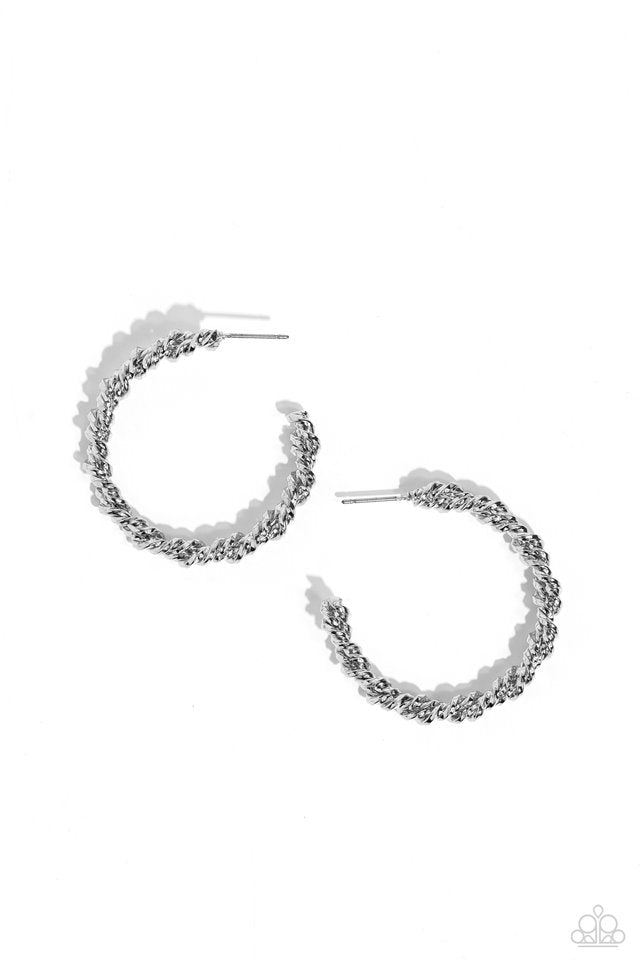 Braided Bravado - Silver - Paparazzi Earring Image