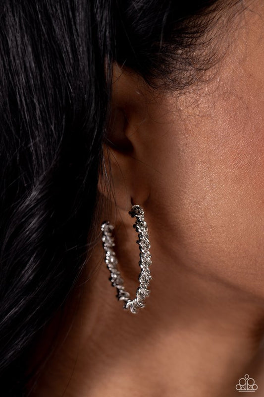 Braided Bravado - Silver - Paparazzi Earring Image