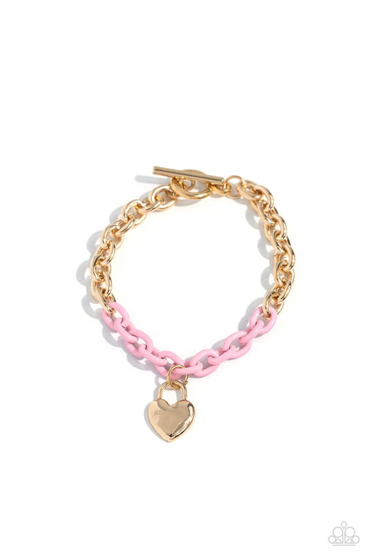 Locked and Loved - Pink - Paparazzi Bracelet Image