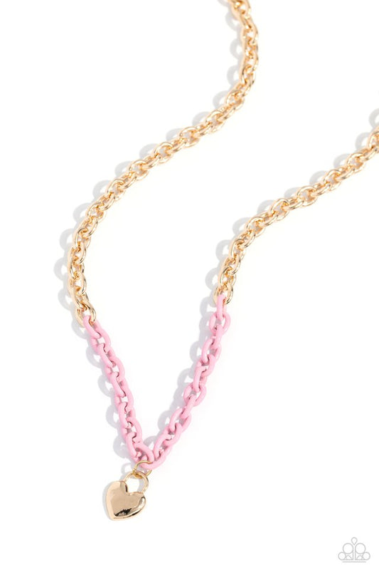 Locked Down - Pink - Paparazzi Necklace Image