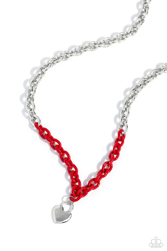 Locked Down - Red - Paparazzi Necklace Image