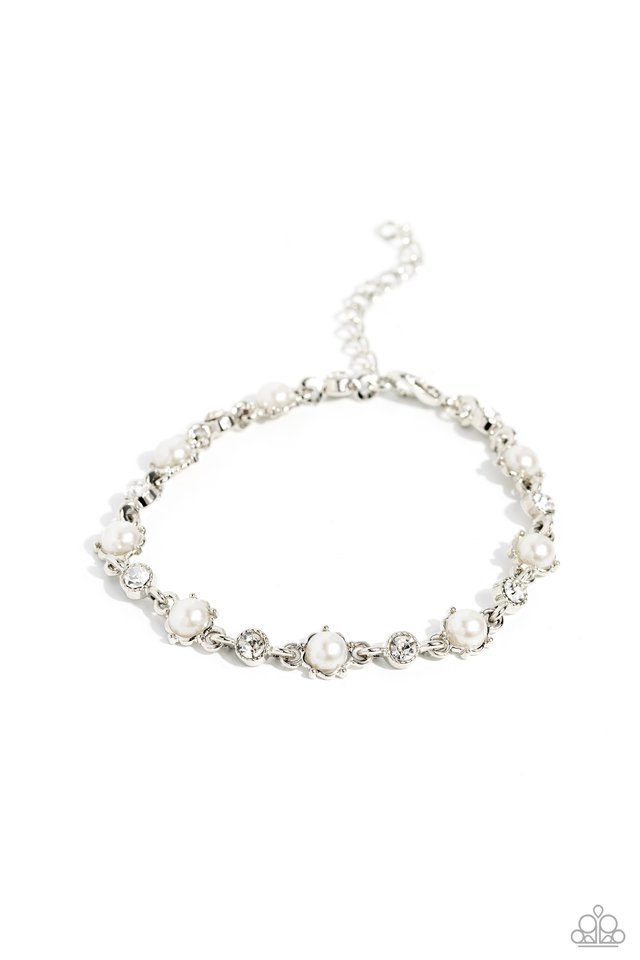 Particularly Pronged - White - Paparazzi Bracelet Image