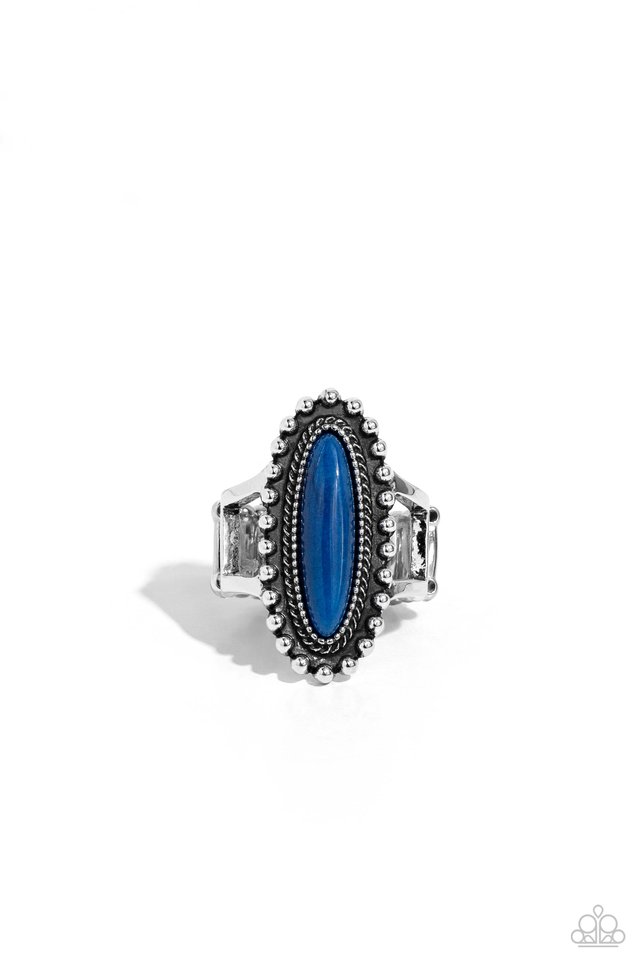 Oblong Occasion - Blue - Paparazzi Ring Image