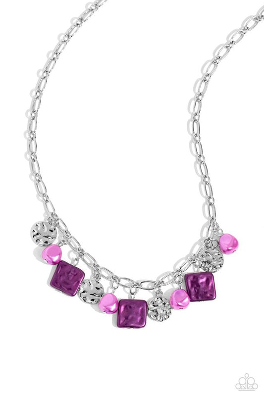 Sophisticated Squared - Purple - Paparazzi Necklace Image