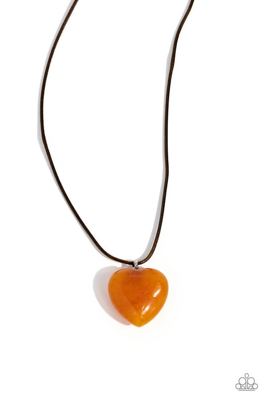 Serene Sweetheart - Orange - Paparazzi Necklace Image