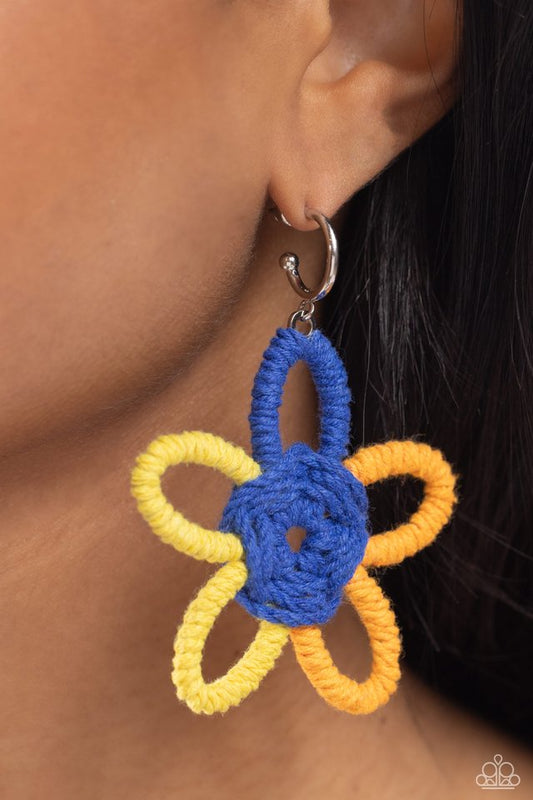 Spin a Yarn - Orange - Paparazzi Earring Image