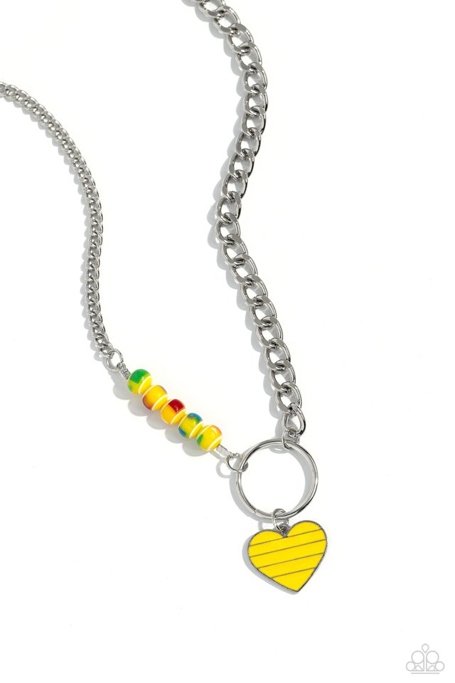 Mismatched Mayhem - Yellow - Paparazzi Necklace Image