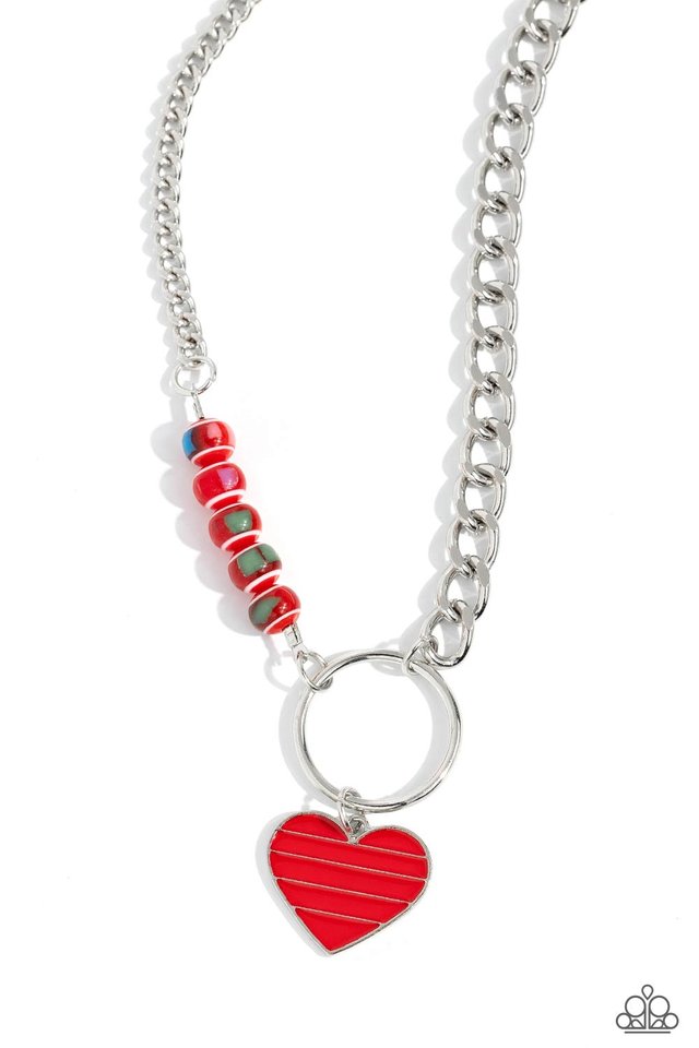 Mismatched Mayhem - Red - Paparazzi Necklace Image