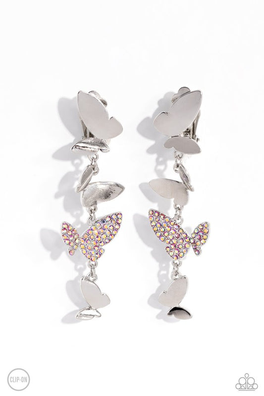 Flying Flashy - Pink - Paparazzi Earring Image