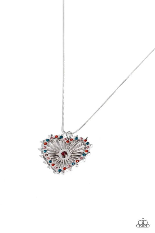 Flirting Ferris Wheel - Red - Paparazzi Necklace Image