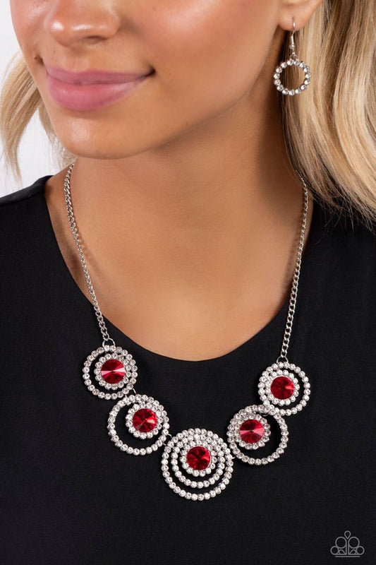 Dramatic Darling - Red - Paparazzi Necklace Image
