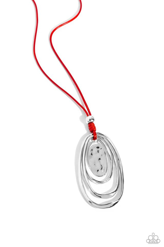 Hammered Hallmark - Red - Paparazzi Necklace Image