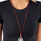 Hammered Hallmark - Red - Paparazzi Necklace Image