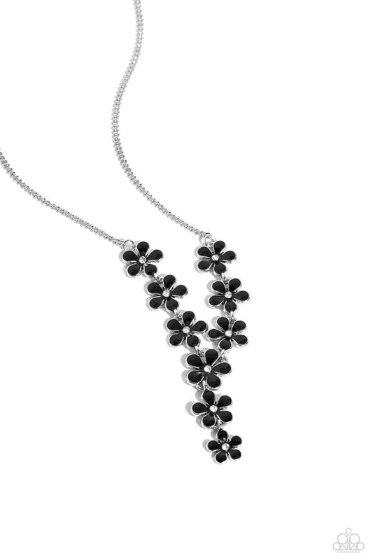 Flowering Feature - Black - Paparazzi Necklace Image