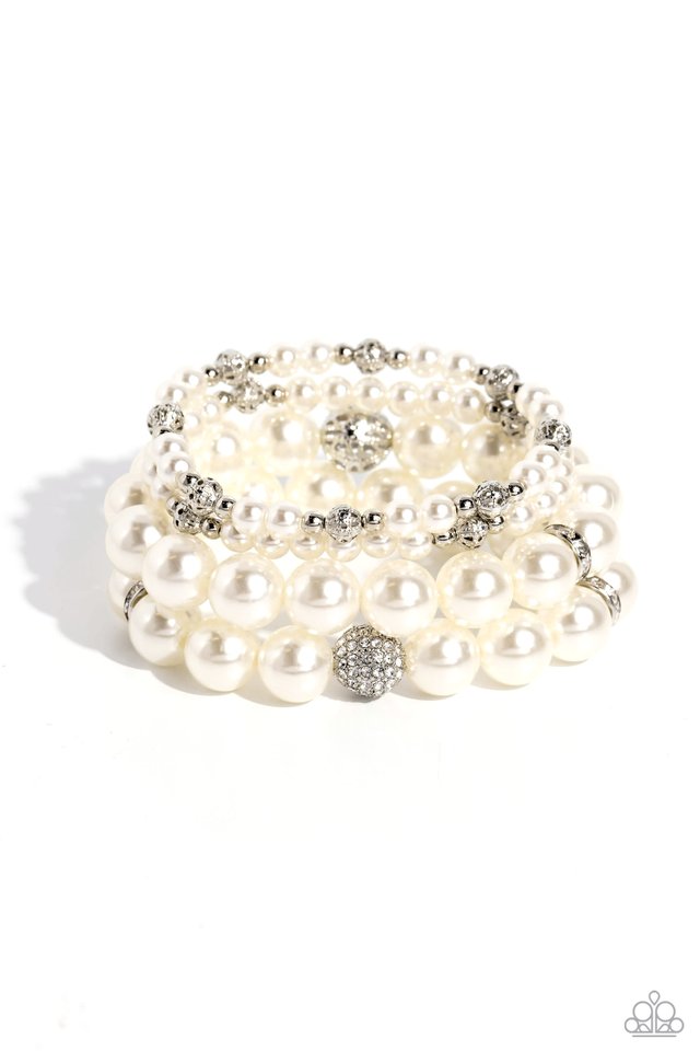 Vastly Vintage - White - Paparazzi Bracelet Image