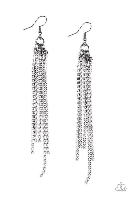 Paparazzi Earrings - Center Stage Status - Black