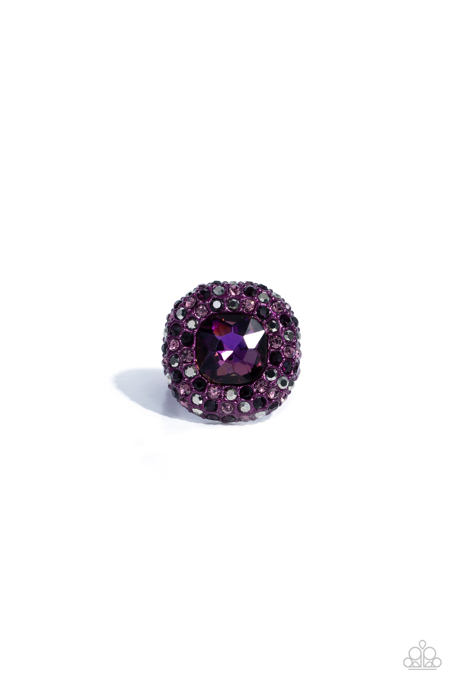 Paparazzi Ring ~ Glistening Grit - Purple