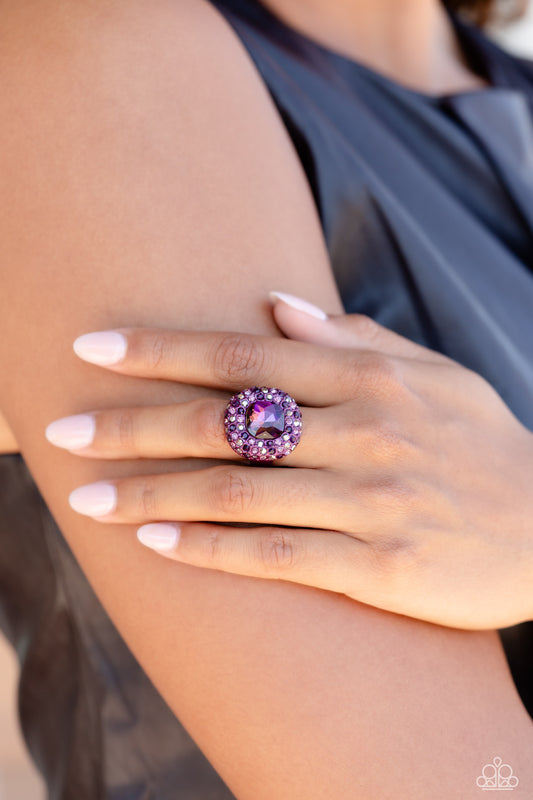 Paparazzi Ring ~ Glistening Grit - Purple