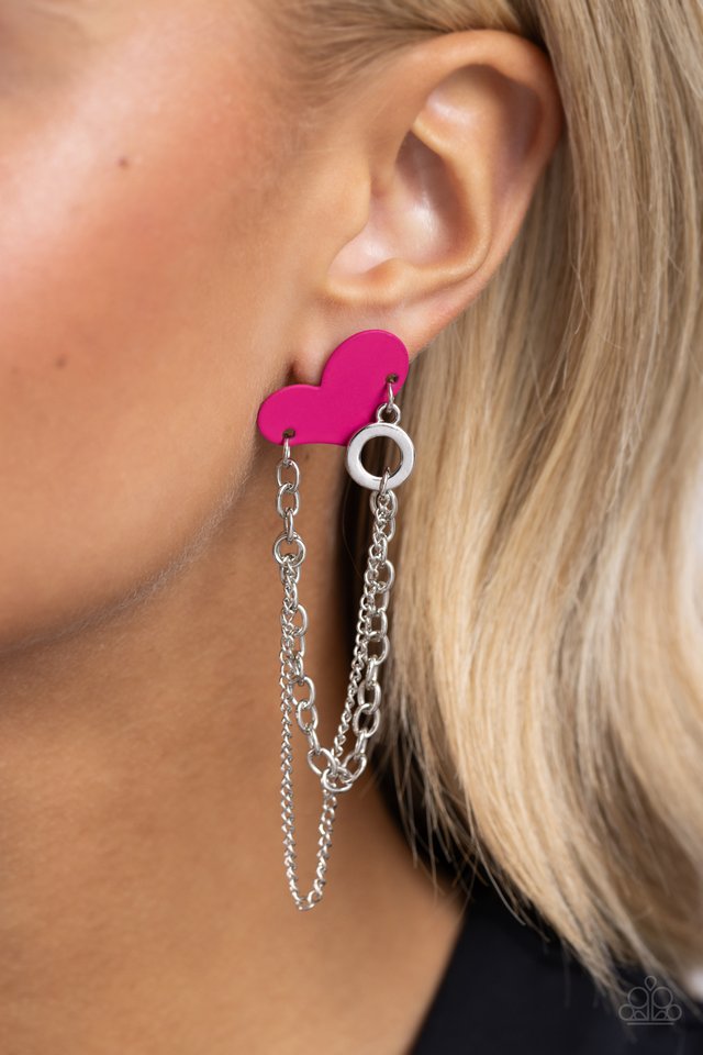 Altered Affection - Pink - Paparazzi Earring Image