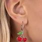Cherry Caliber - Red - Paparazzi Earring Image