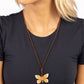 Winged Wanderer - Orange - Paparazzi Necklace Image