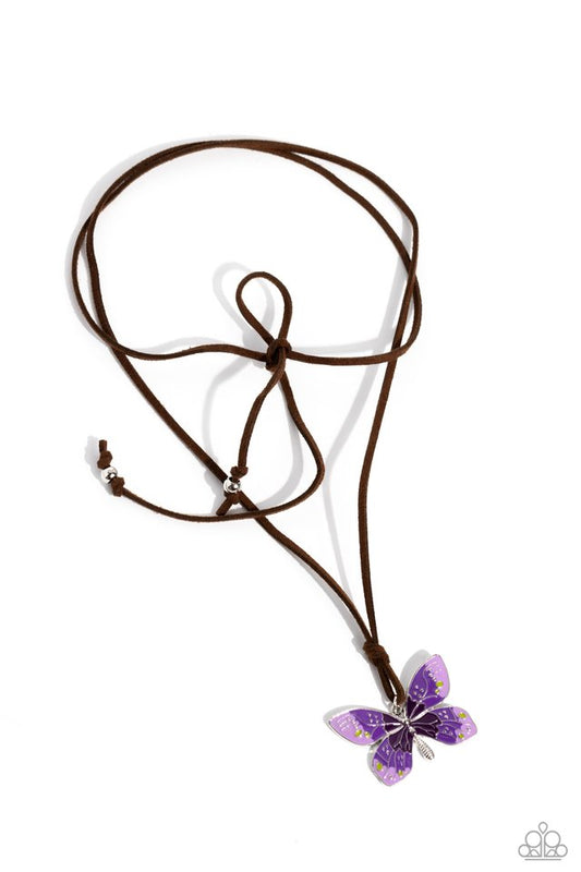 Winged Wanderer - Purple - Paparazzi Necklace Image