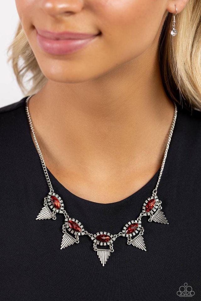 Scintillating Shimmer - Red - Paparazzi Necklace Image