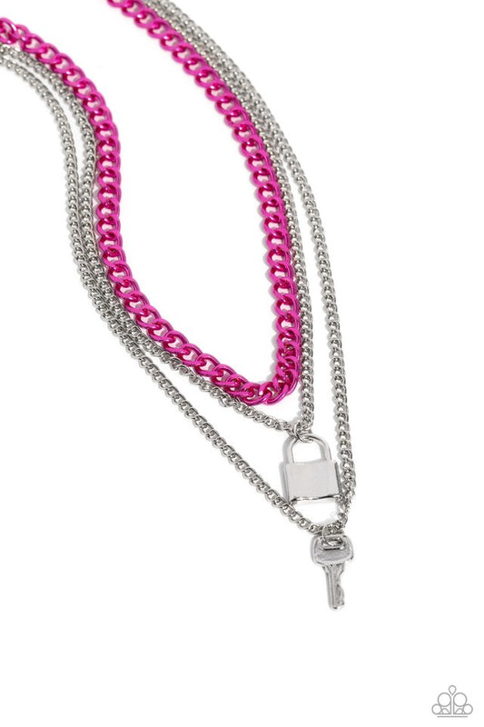 Locked Labor - Pink - Paparazzi Necklace Image