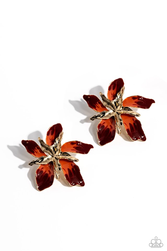 Warped Wallflower - Red - Paparazzi Earring Image