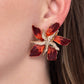 Warped Wallflower - Red - Paparazzi Earring Image